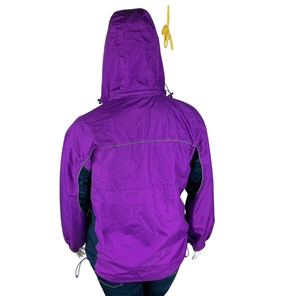 World Kite Museum Womans Sz Large Full Zip Windbreaker Jacket Purple Hooded - Picture 8 of 8